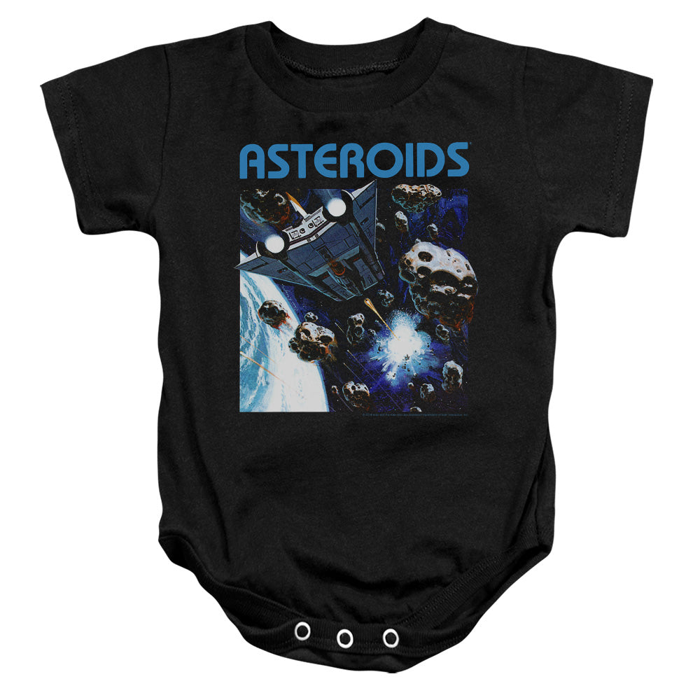 AN OFFCIALLY LICENSED ATARI 2600 ASTEROIDS BABY BODYSUIT BLACK