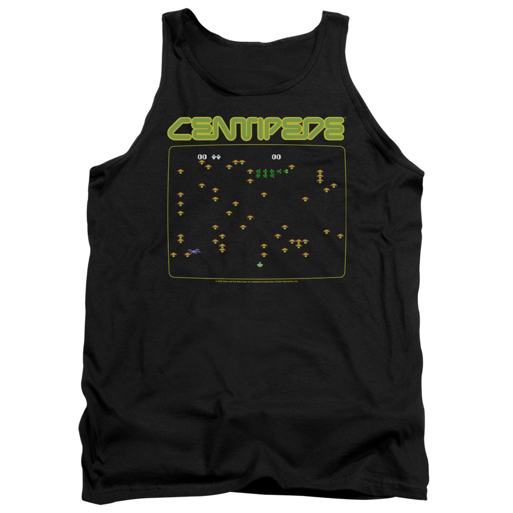 AN OFFCIALLY LICENSED ATARI CENTIPEDE SCREEN ADULT UNISEX TANK TOP BLACK