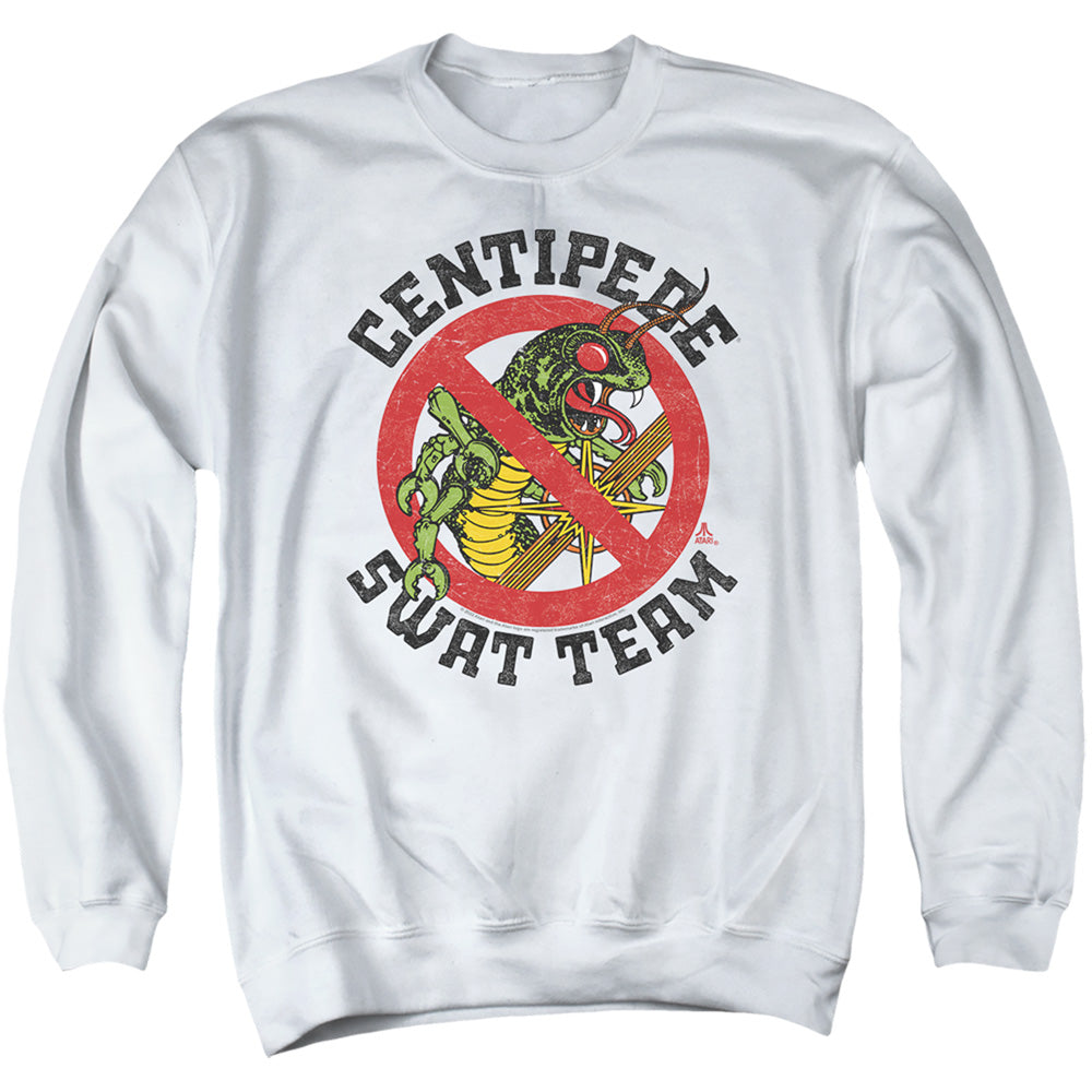 AN OFFCIALLY LICENSED ATARI SWAT TEAM ADULT UNISEX CREWNECK SWEATSHIRT WHITE