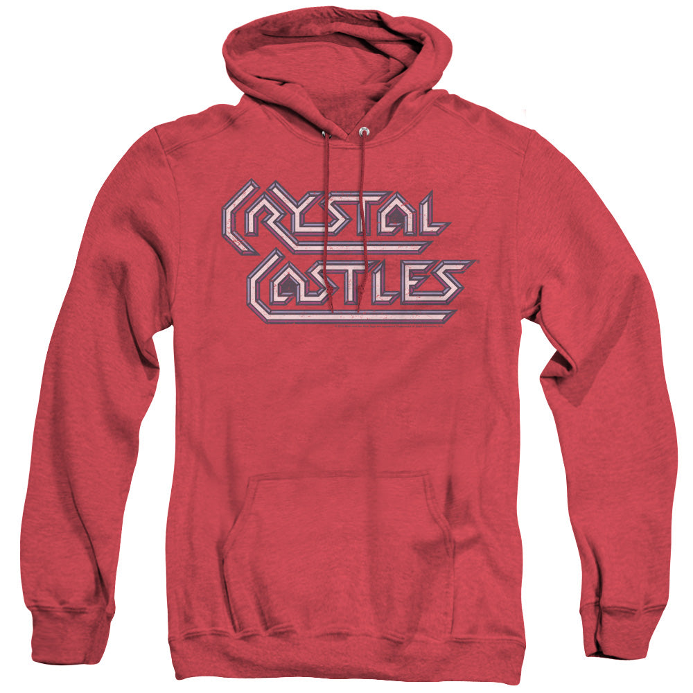AN OFFCIALLY LICENSED ATARI CRYSTAL CASTLES LOGO ADULT UNISEX HEATHER PULLOVER HOODIE RED
