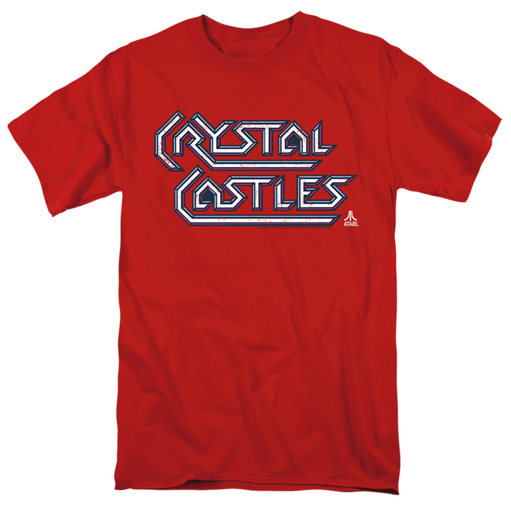 AN OFFCIALLY LICENSED ATARI CRYSTAL CASTLES LOGO MEN'S REGULAR FIT T-SHIRT RED