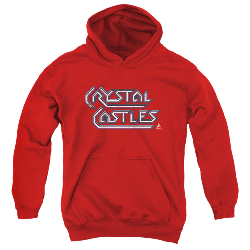 AN OFFCIALLY LICENSED ATARI CRYSTAL CASTLES LOGO YOUTH HOODIE RED