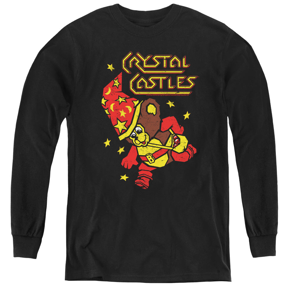 AN OFFCIALLY LICENSED ATARI CRYSTAL BEAR YOUTH LONG SLEEVE T-SHIRT BLACK