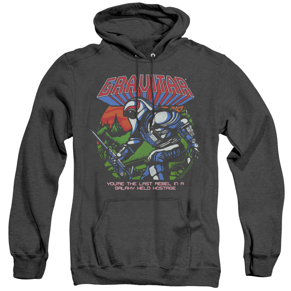 AN OFFCIALLY LICENSED ATARI LAST REBEL ADULT UNISEX HEATHER PULLOVER HOODIE BLACK