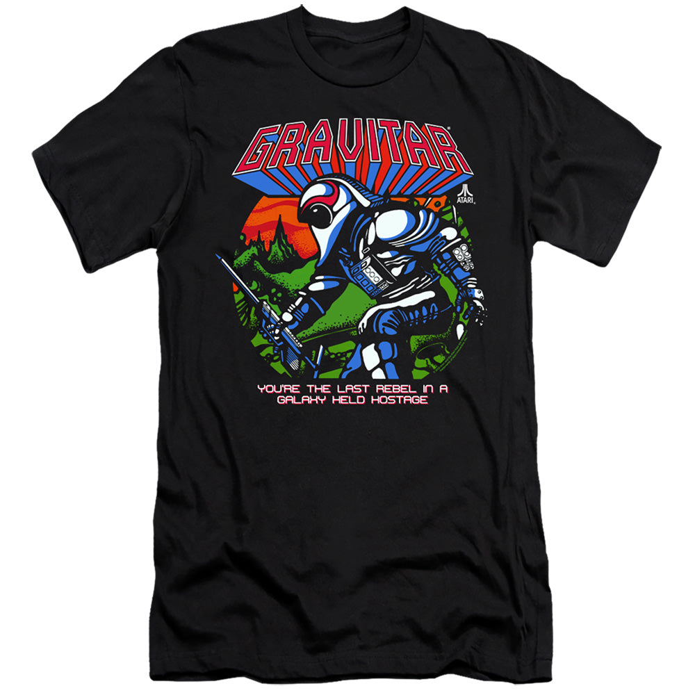 AN OFFCIALLY LICENSED ATARI LAST REBEL MEN'S PREMIUM SLIM FIT T-SHIRT BLACK