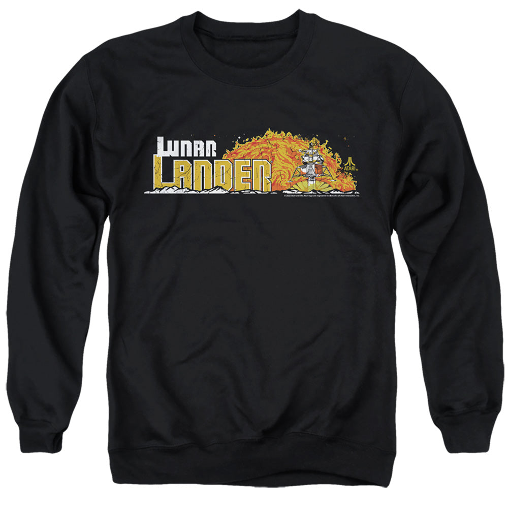 AN OFFCIALLY LICENSED ATARI LUNAR MARQUEE ADULT UNISEX CREWNECK SWEATSHIRT BLACK