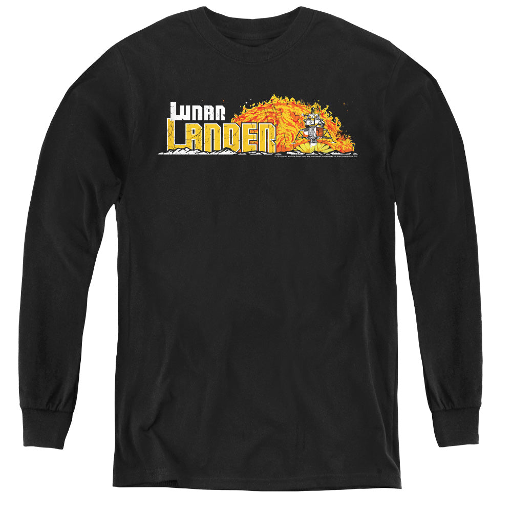 AN OFFCIALLY LICENSED ATARI LUNAR MARQUEE YOUTH LONG SLEEVE T-SHIRT BLACK