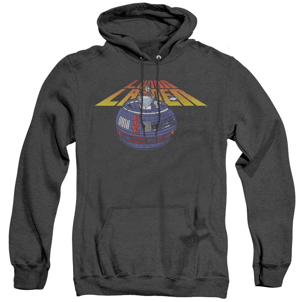 AN OFFCIALLY LICENSED ATARI LUNAR GLOBE ADULT UNISEX HEATHER PULLOVER HOODIE BLACK
