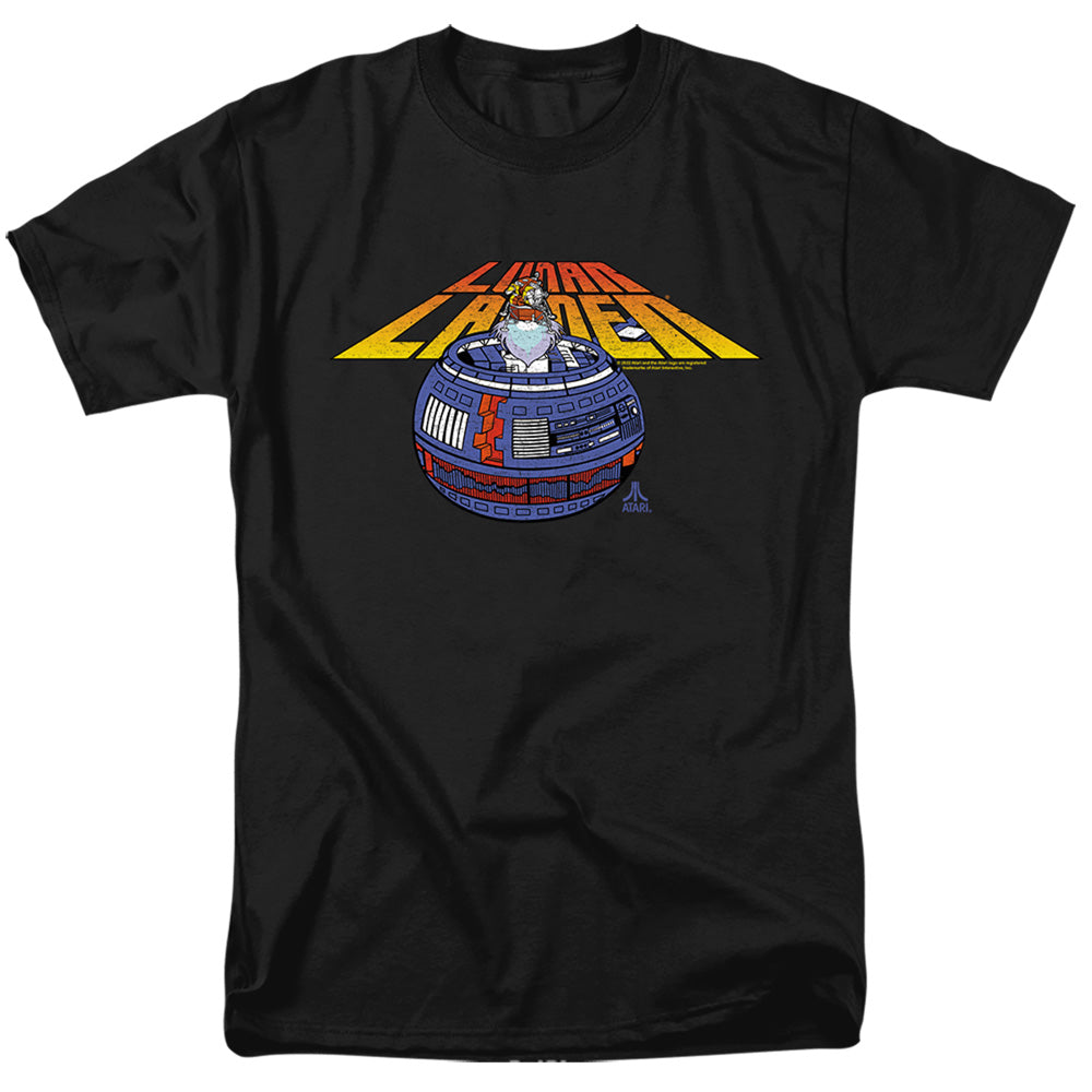 AN OFFCIALLY LICENSED ATARI LUNAR GLOBE MEN'S REGULAR FIT T-SHIRT BLACK