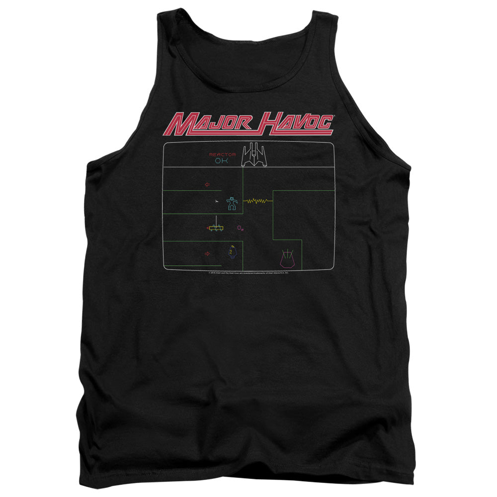 AN OFFCIALLY LICENSED ATARI MAJOR HAVOC SCREEN ADULT UNISEX TANK TOP BLACK