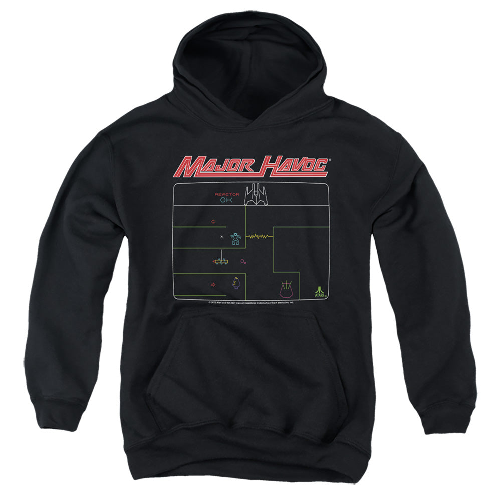 AN OFFCIALLY LICENSED ATARI MAJOR HAVOC SCREEN YOUTH HOODIE BLACK