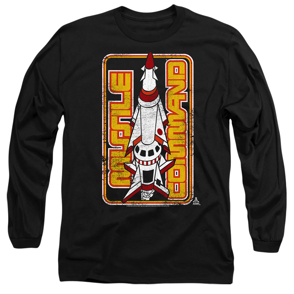 AN OFFCIALLY LICENSED ATARI MISSILE MEN'S LONG SLEEVE T-SHIRT BLACK