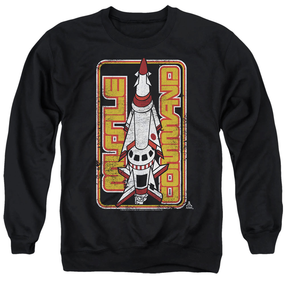 AN OFFCIALLY LICENSED ATARI MISSILE ADULT UNISEX CREWNECK SWEATSHIRT BLACK