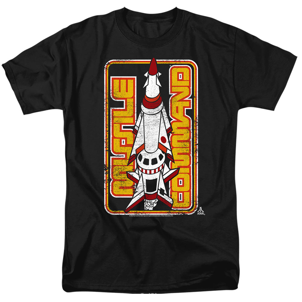 AN OFFCIALLY LICENSED ATARI MISSILE MEN'S REGULAR FIT T-SHIRT BLACK