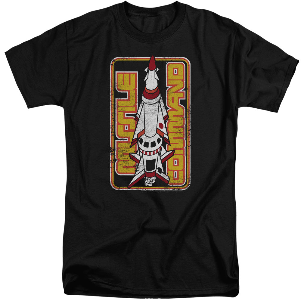AN OFFCIALLY LICENSED ATARI MISSILE MEN'S TALL FIT T-SHIRT BLACK