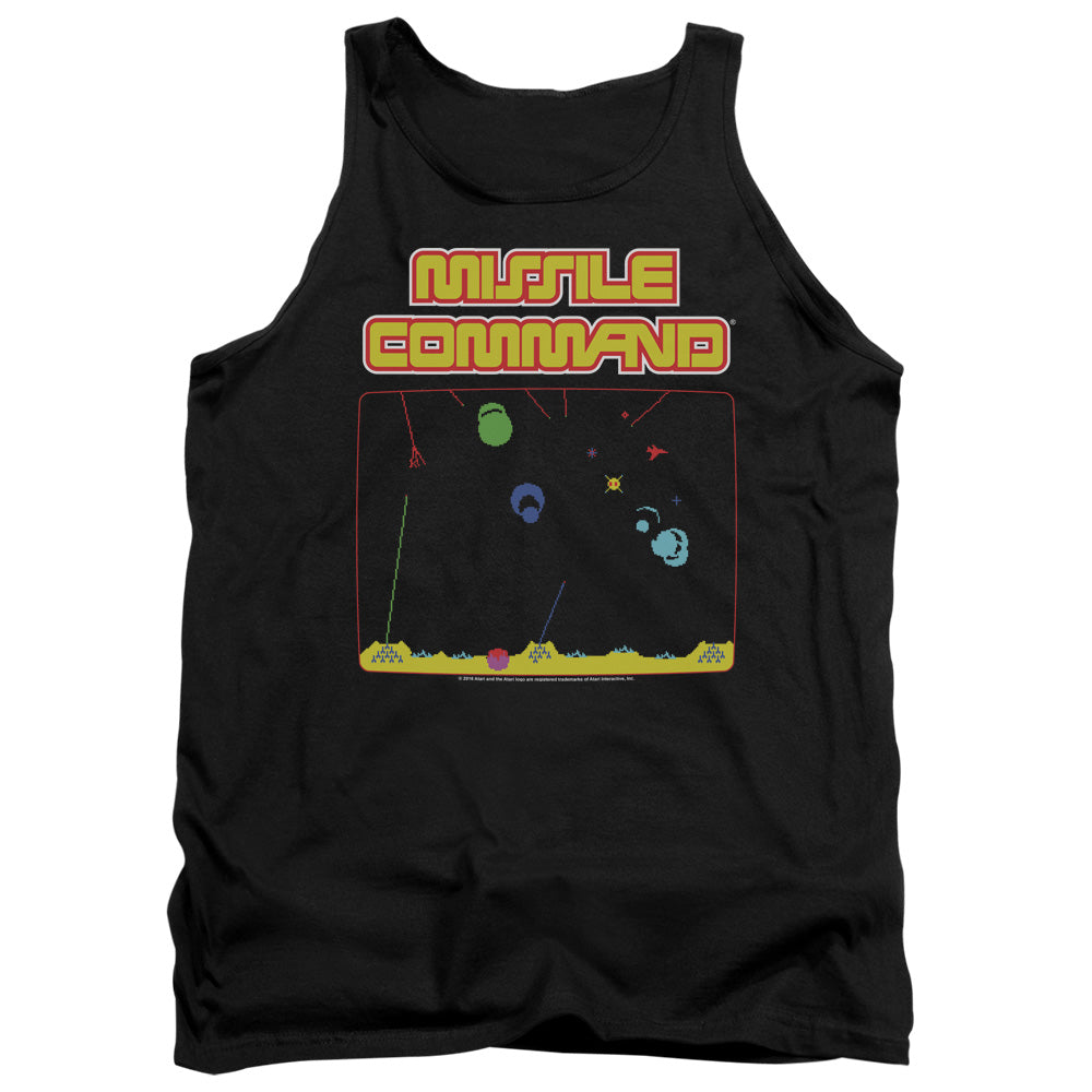 AN OFFCIALLY LICENSED ATARI MISSLE SCREEN ADULT UNISEX TANK TOP BLACK