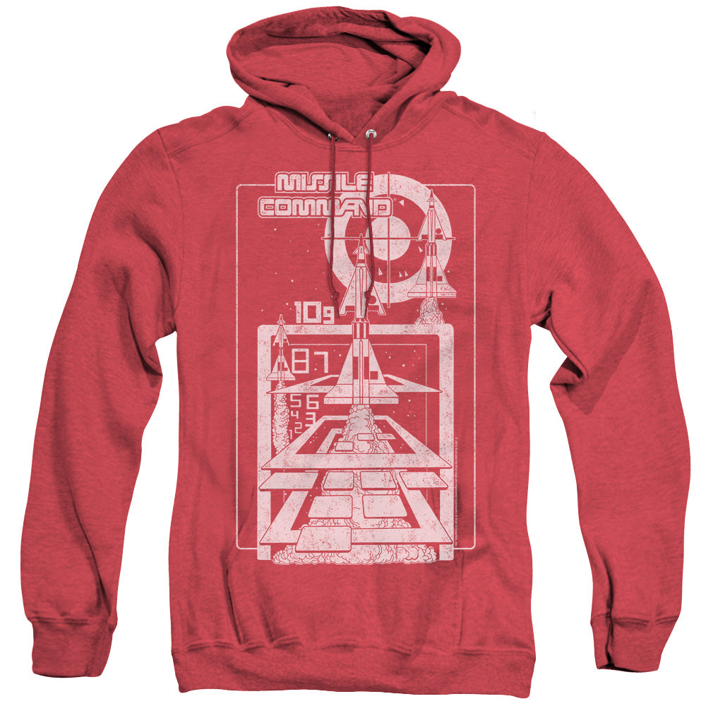 AN OFFCIALLY LICENSED ATARI LIFT OFF ADULT UNISEX HEATHER PULLOVER HOODIE RED