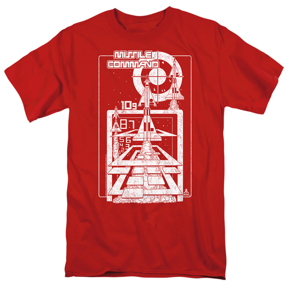 AN OFFCIALLY LICENSED ATARI LIFT OFF MEN'S REGULAR FIT T-SHIRT RED