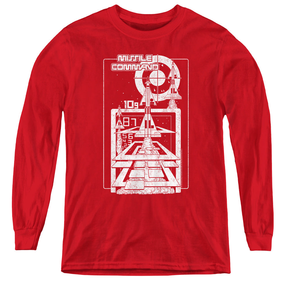 AN OFFCIALLY LICENSED ATARI LIFT OFF YOUTH LONG SLEEVE T-SHIRT RED