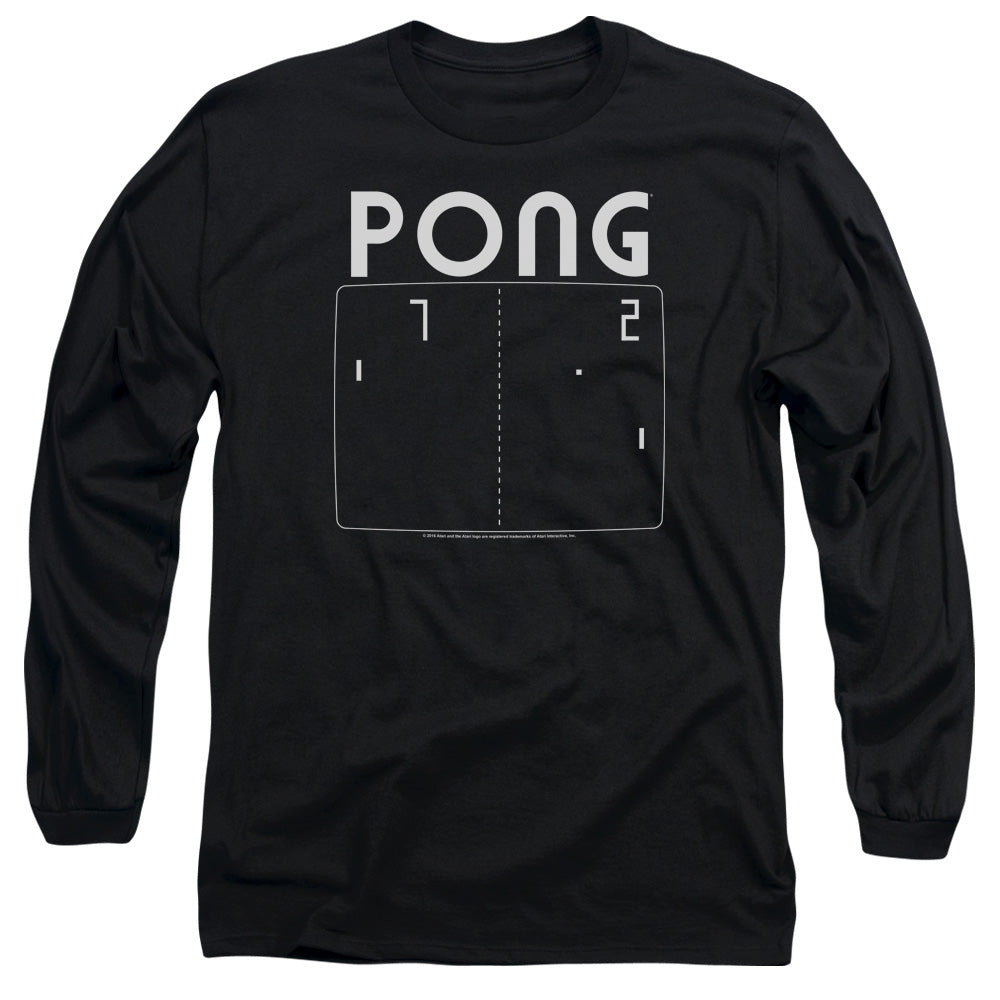 AN OFFCIALLY LICENSED ATARI PONG SCREEN MEN'S LONG SLEEVE T-SHIRT BLACK