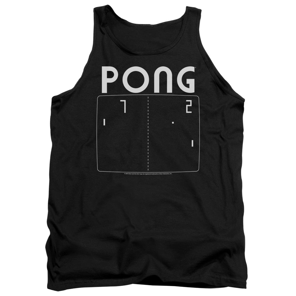 AN OFFCIALLY LICENSED ATARI PONG SCREEN ADULT UNISEX TANK TOP BLACK
