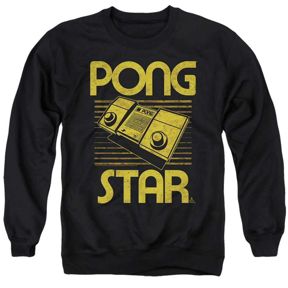 AN OFFCIALLY LICENSED ATARI STAR ADULT UNISEX CREWNECK SWEATSHIRT BLACK