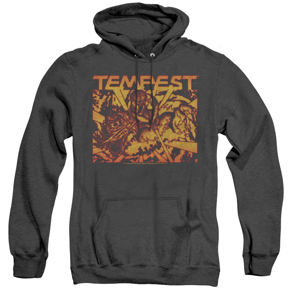 AN OFFCIALLY LICENSED ATARI DEMON REACH ADULT UNISEX HEATHER PULLOVER HOODIE BLACK
