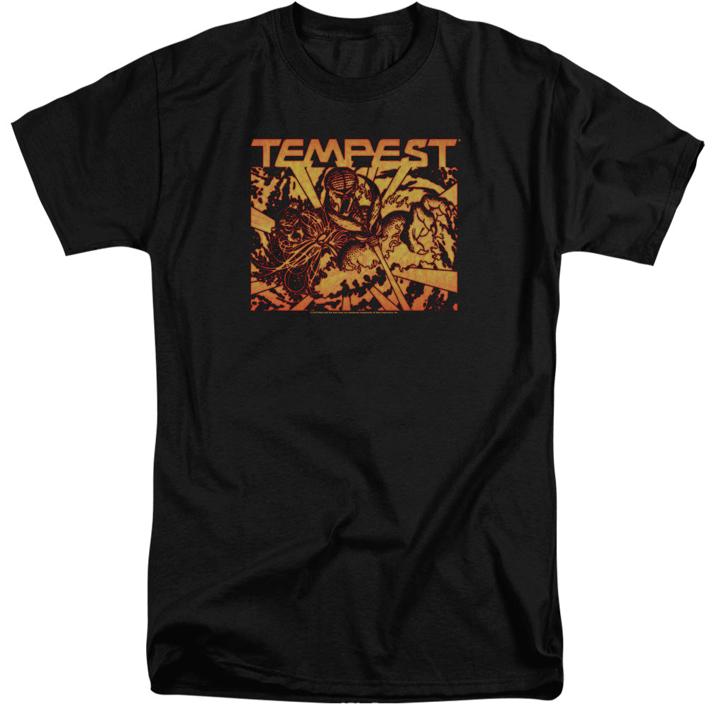 AN OFFCIALLY LICENSED ATARI DEMON REACH MEN'S TALL FIT T-SHIRT BLACK