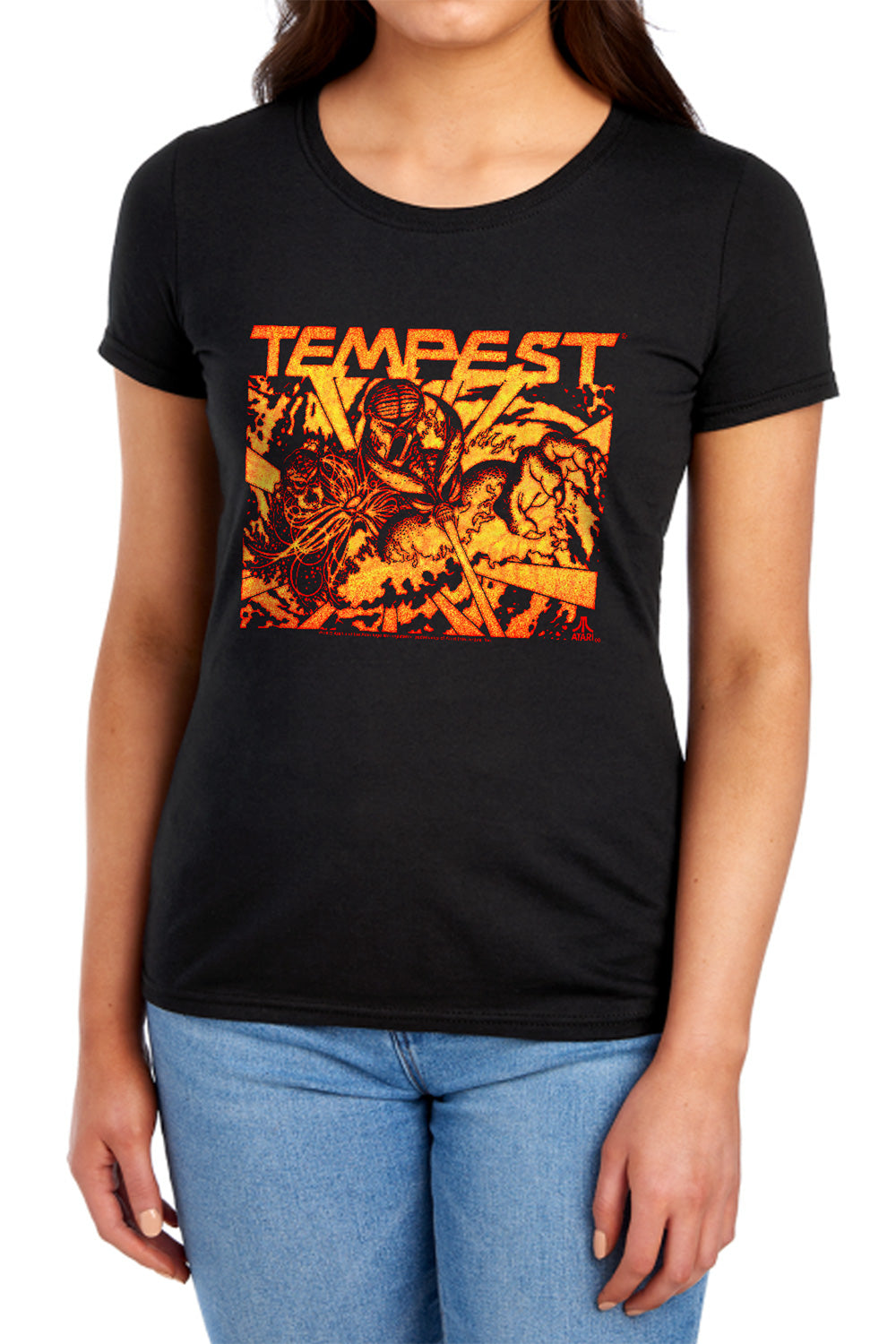 AN OFFCIALLY LICENSED ATARI DEMON REACH WOMEN'S REGULAR FIT T-SHIRT BLACK