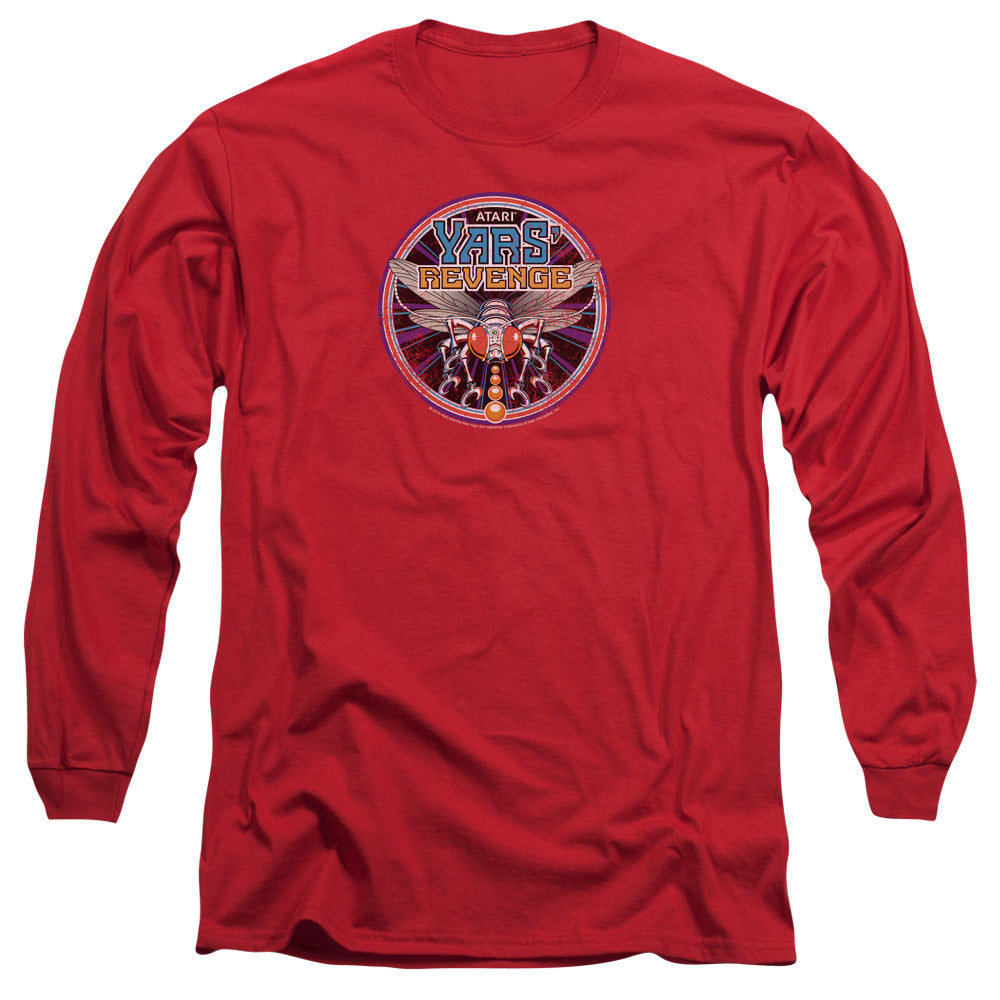 AN OFFCIALLY LICENSED ATARI YARS REVENGE PATCH MEN'S LONG SLEEVE T-SHIRT RED