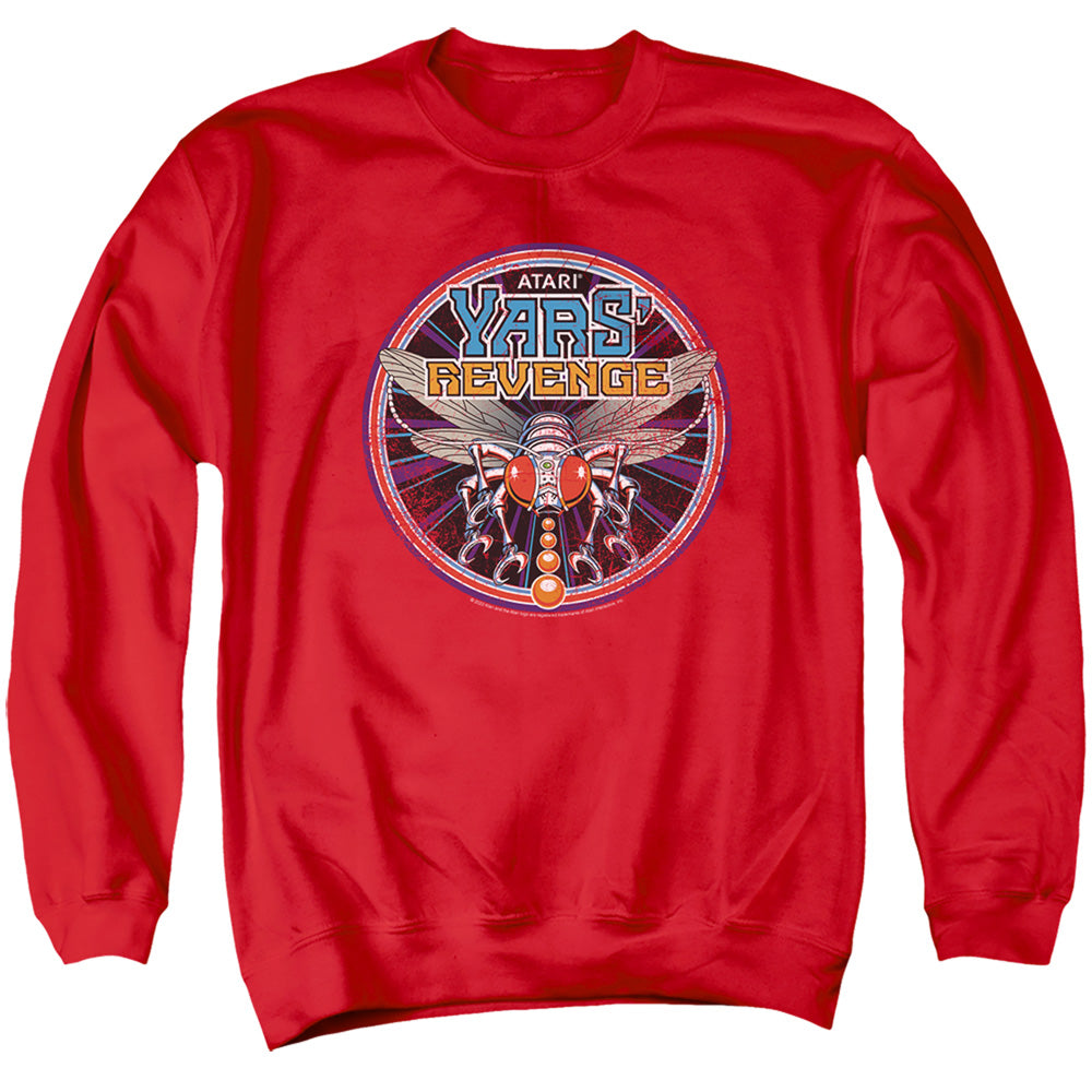 AN OFFCIALLY LICENSED ATARI YARS REVENGE PATCH ADULT UNISEX CREWNECK SWEATSHIRT RED
