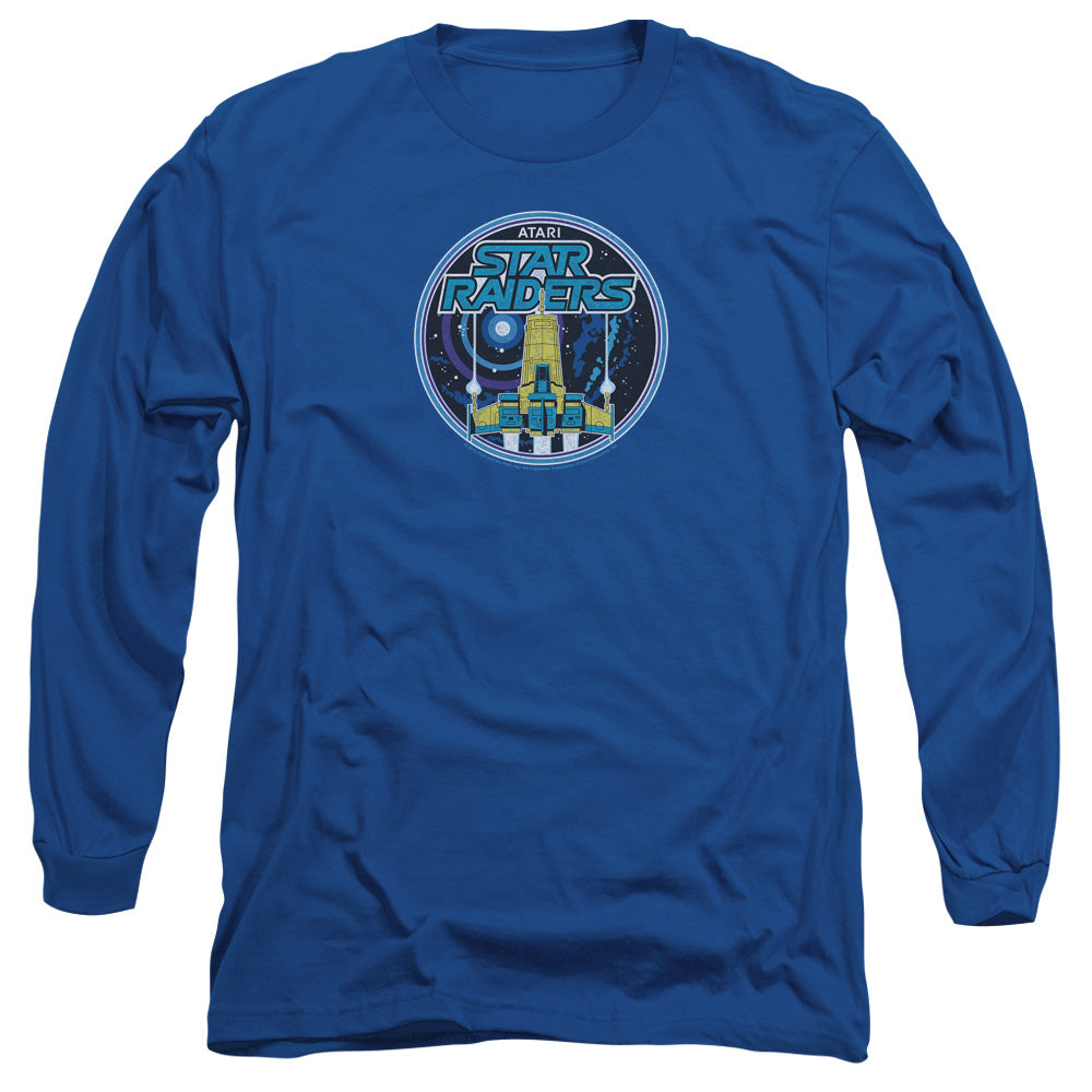 AN OFFCIALLY LICENSED ATARI BADGE MEN'S LONG SLEEVE T-SHIRT ROYAL