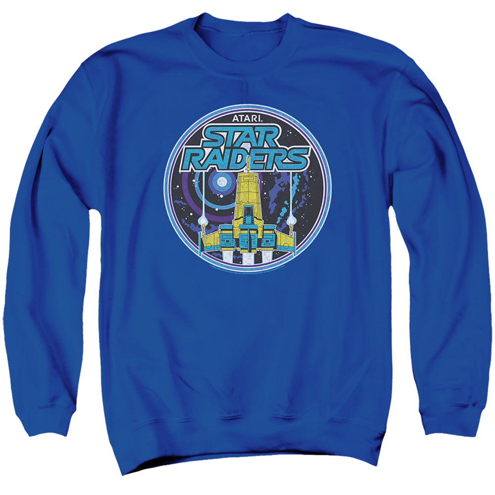 AN OFFCIALLY LICENSED ATARI BADGE ADULT UNISEX CREWNECK SWEATSHIRT ROYAL