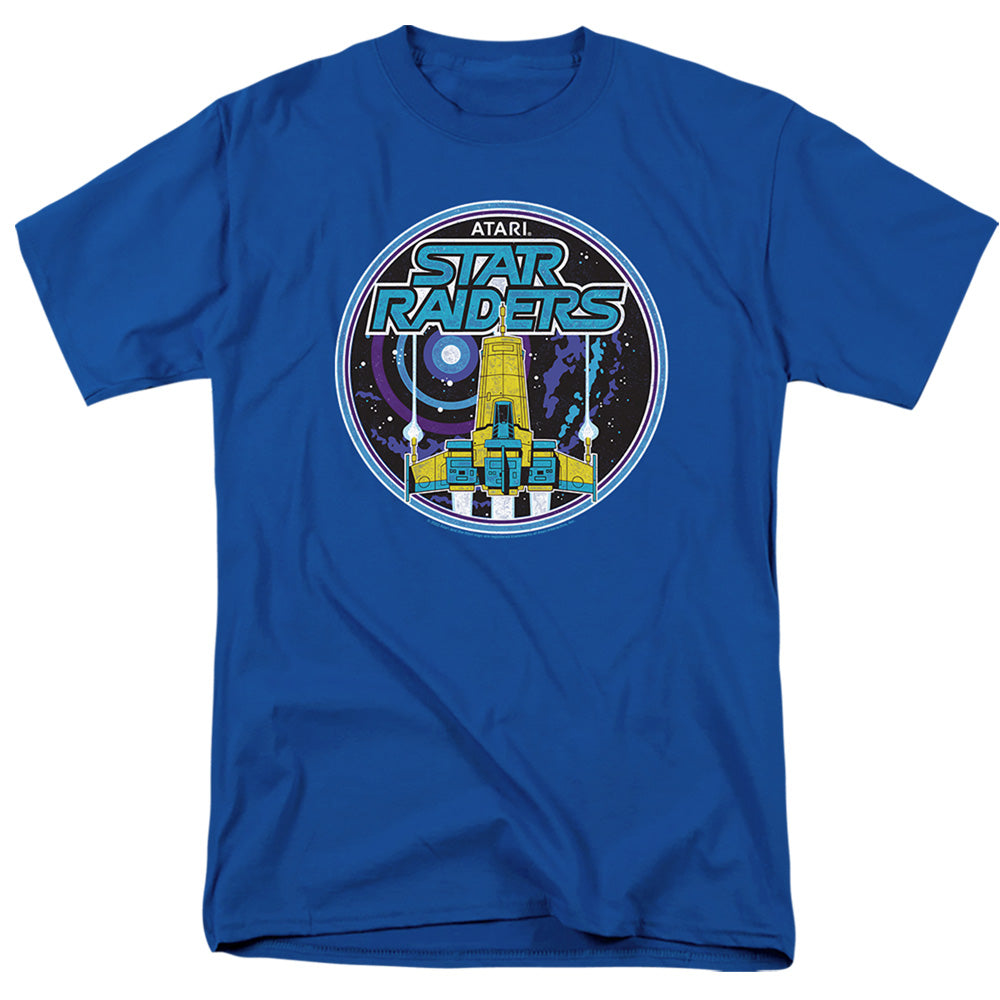 AN OFFCIALLY LICENSED ATARI BADGE MEN'S REGULAR FIT T-SHIRT ROYAL
