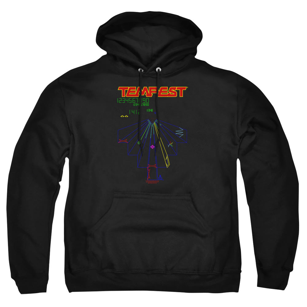 AN OFFCIALLY LICENSED ATARI TEMPEST SCREEN ADULT UNISEX PULLOVER HOODIE BLACK