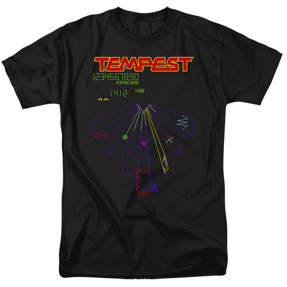 AN OFFCIALLY LICENSED ATARI TEMPEST SCREEN MEN'S REGULAR FIT T-SHIRT BLACK
