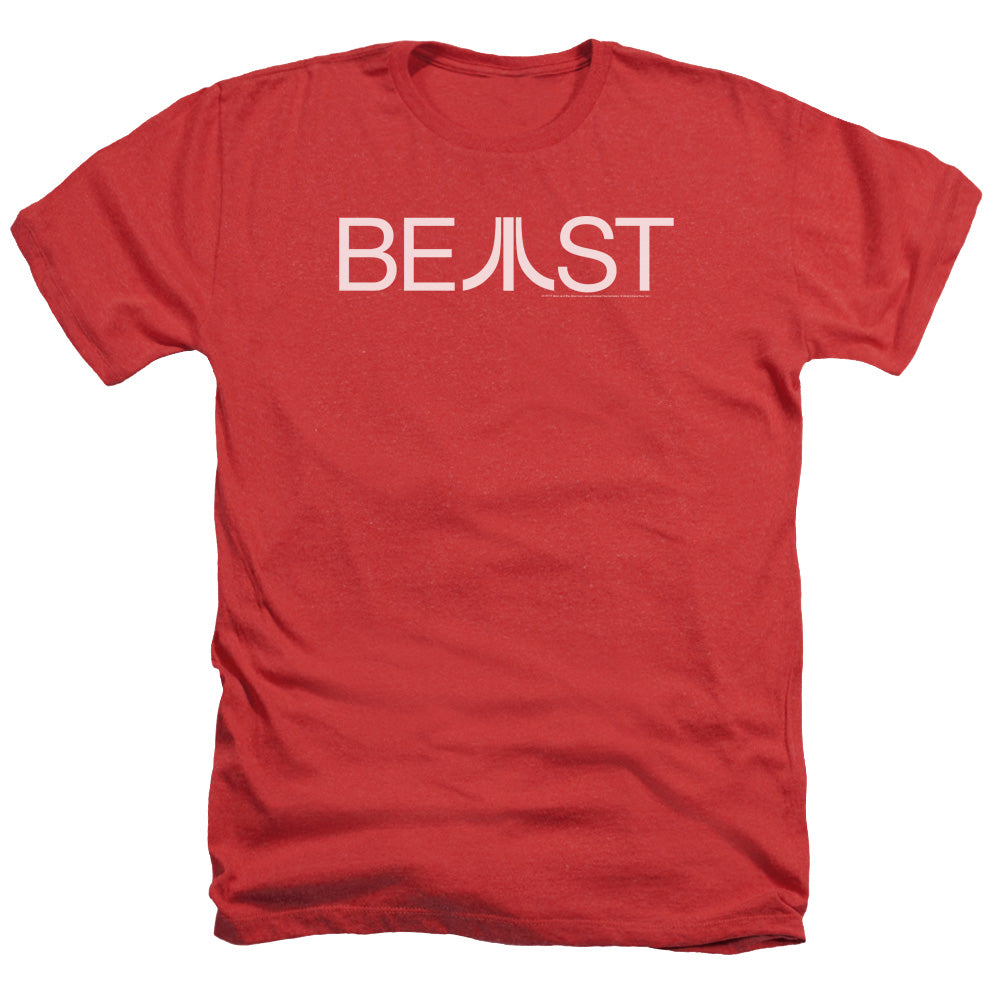 AN OFFCIALLY LICENSED ATARI BEAST MEN'S HEATHER T-SHIRT RED