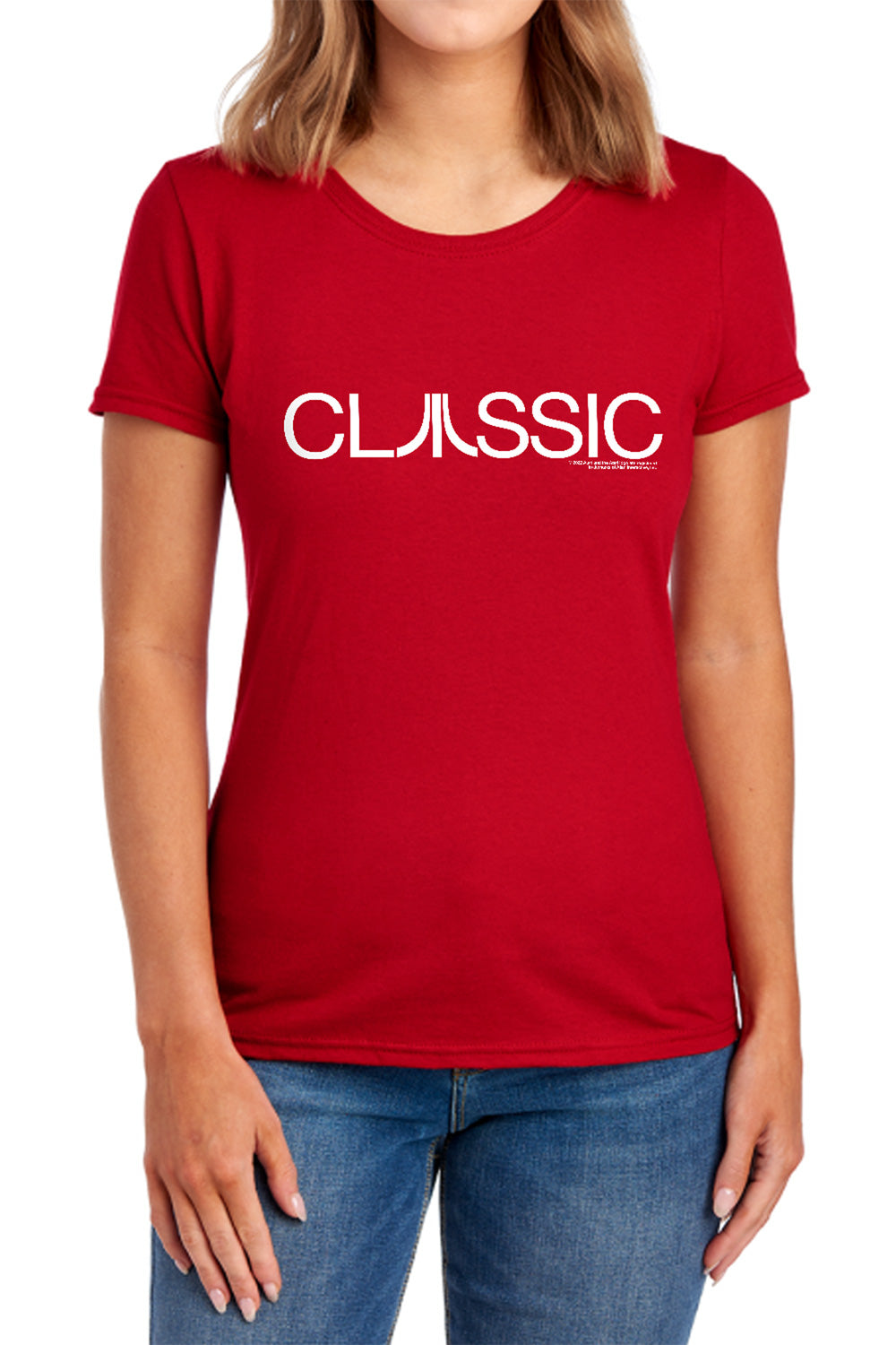 AN OFFCIALLY LICENSED ATARI CLASSIC WOMEN'S REGULAR FIT T-SHIRT RED