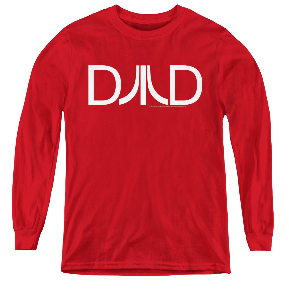 AN OFFCIALLY LICENSED ATARI DAD YOUTH LONG SLEEVE T-SHIRT RED