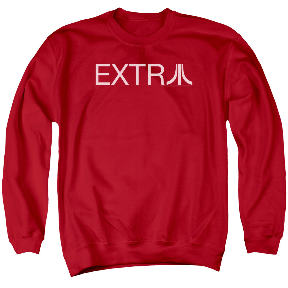 AN OFFCIALLY LICENSED ATARI EXTRA ADULT UNISEX CREWNECK SWEATSHIRT RED