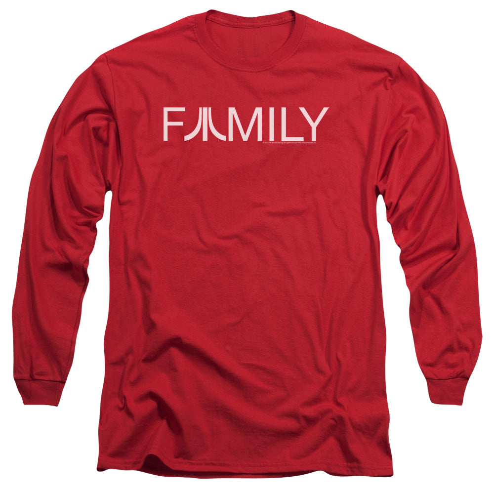 AN OFFCIALLY LICENSED ATARI FAMILY MEN'S LONG SLEEVE T-SHIRT RED