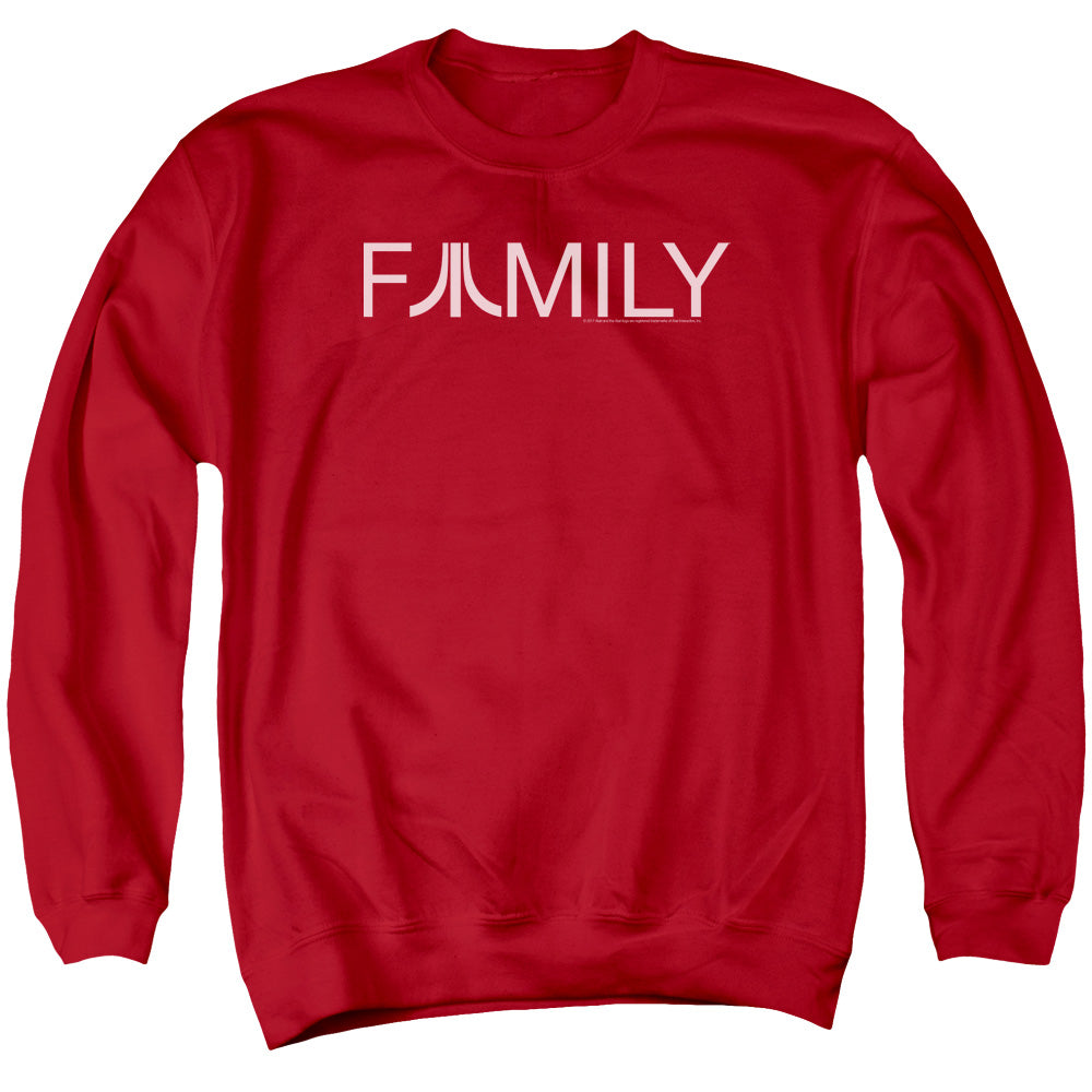 AN OFFCIALLY LICENSED ATARI FAMILY ADULT UNISEX CREWNECK SWEATSHIRT RED