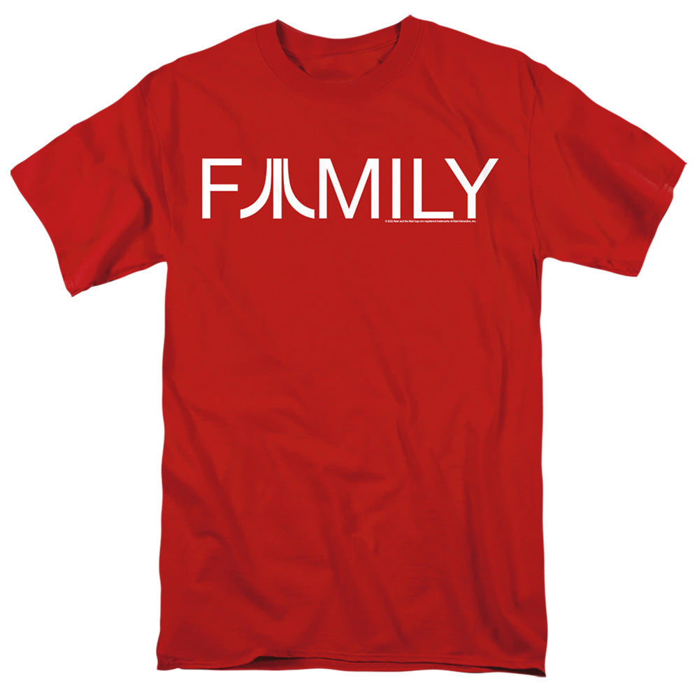 AN OFFCIALLY LICENSED ATARI FAMILY MEN'S REGULAR FIT T-SHIRT RED