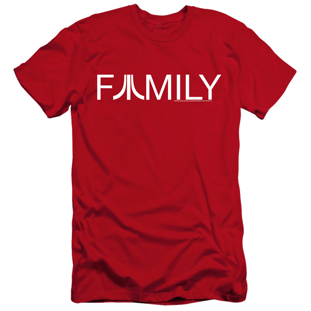 AN OFFCIALLY LICENSED ATARI FAMILY MEN'S PREMIUM SLIM FIT T-SHIRT RED
