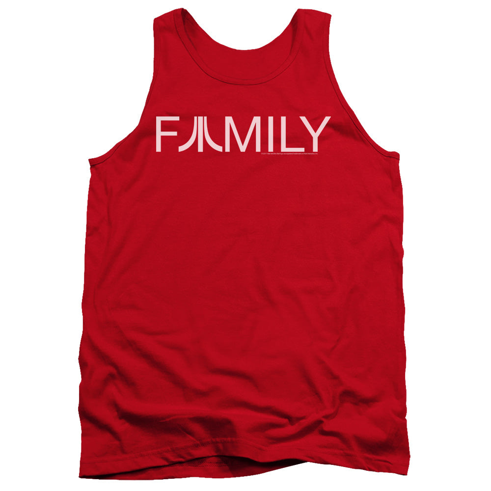 AN OFFCIALLY LICENSED ATARI FAMILY ADULT UNISEX TANK TOP RED