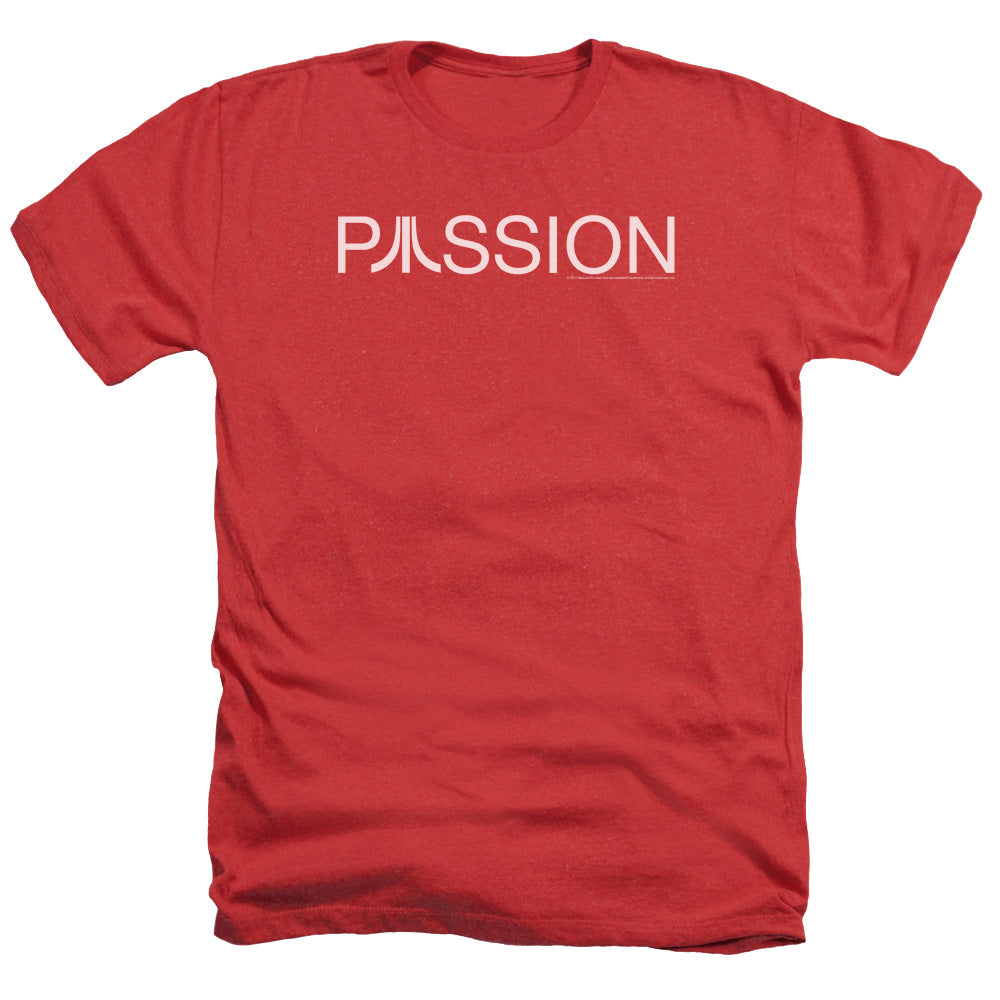 AN OFFCIALLY LICENSED ATARI PASSION MEN'S HEATHER T-SHIRT RED