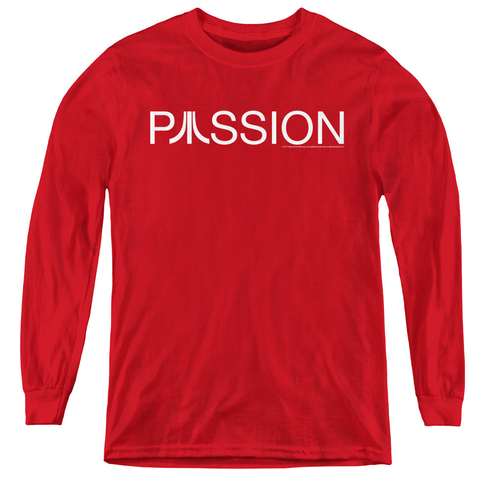 AN OFFCIALLY LICENSED ATARI PASSION YOUTH LONG SLEEVE T-SHIRT RED