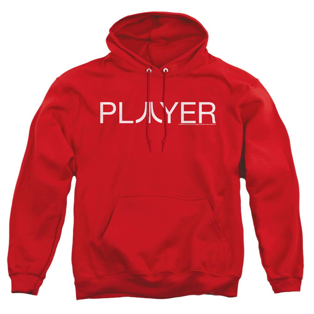 AN OFFCIALLY LICENSED ATARI PLAYER ADULT UNISEX PULLOVER HOODIE RED