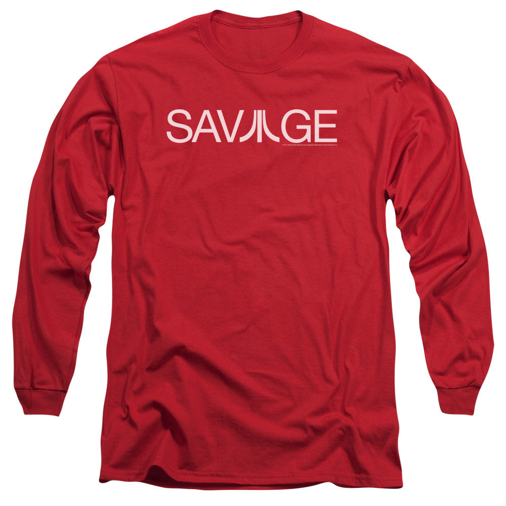 AN OFFCIALLY LICENSED ATARI SAVAGE MEN'S LONG SLEEVE T-SHIRT RED