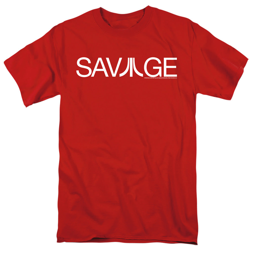 AN OFFCIALLY LICENSED ATARI SAVAGE MEN'S REGULAR FIT T-SHIRT RED
